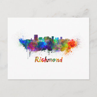 Richmond skyline in waterverf briefkaart