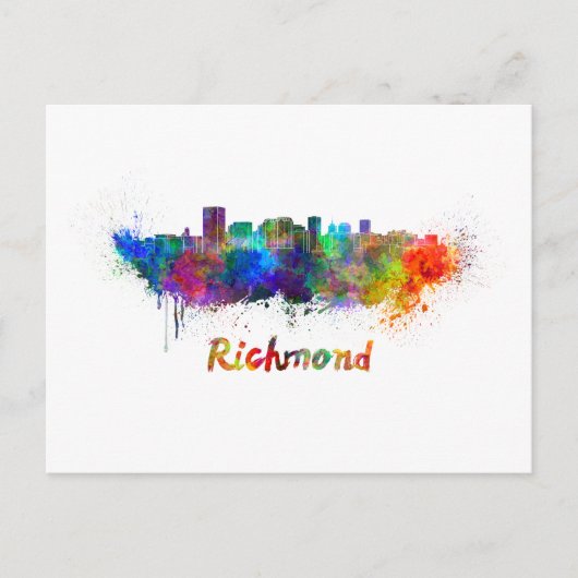 Richmond skyline in waterverf briefkaart (Voorkant)