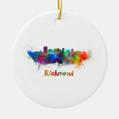 Richmond skyline in waterverf keramisch ornament (Voorkant)
