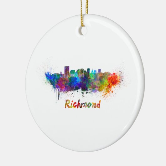 Richmond skyline in waterverf keramisch ornament (Links)
