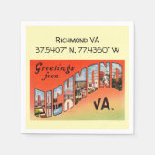 Richmond VA, Map Coordinates,  stijl Servet (Voorkant)