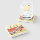 Richmond VA, Map Coordinates,  stijl Stenen Onderzetter (Zijkant)