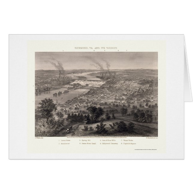 Richmond, VA Panoramic Map - 1863 (Voorkant Horizontaal)