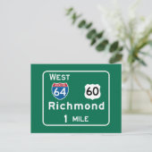 Richmond, VA Road Sign Briefkaart (Staand voorkant)