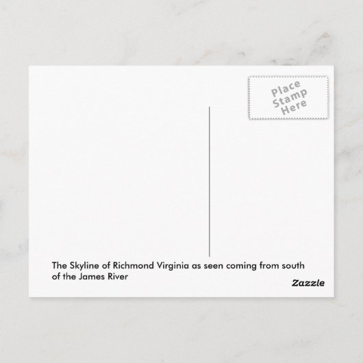 Richmond VA Skyline Briefkaart (Achterkant)