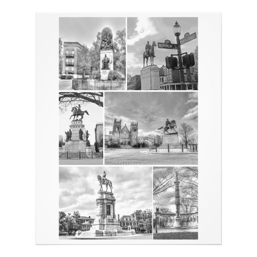 Richmond VA Virginia Monuments Collage Foto Afdruk (Voorkant)