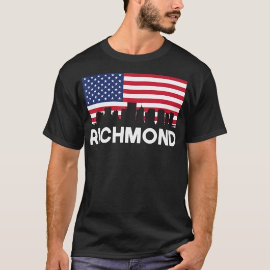 Richmond Van Amerikaanse Vlag Skyline T-shirt (Voorkant)