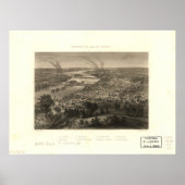 Richmond Virginia 1863 Antiek Panoramic Map Poster (Voorkant)