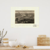 Richmond Virginia 1863 Antiek Panoramic Map Poster (Keuken)