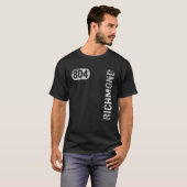 Richmond Virginia 804 Area Code Retro T-shirt (Voorkant volledig)