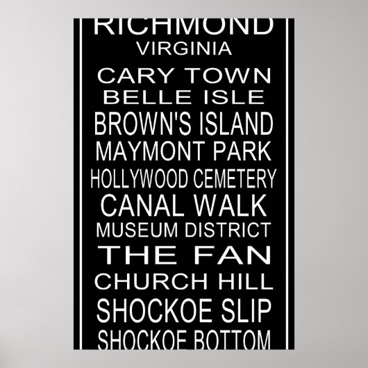 Richmond Virginia Bus rol Poster (Voorkant)