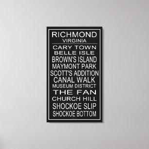 Richmond Virginia Bus Roll Canvas Afdruk