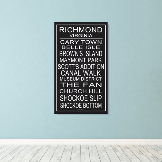 Richmond Virginia Bus Roll Canvas Afdruk (Insitu (Houten vloer))