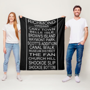 Richmond Virginia Bus Roll Fleece Deken
