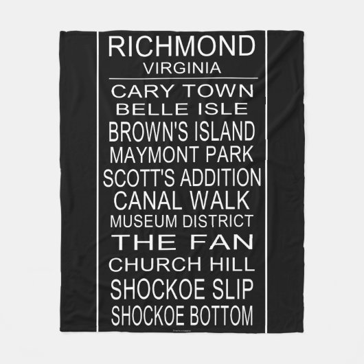 Richmond Virginia Bus Roll Fleece Deken (Voorkant)