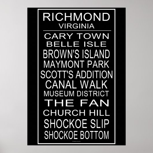 Richmond Virginia Bus Roll Poster (Voorkant)