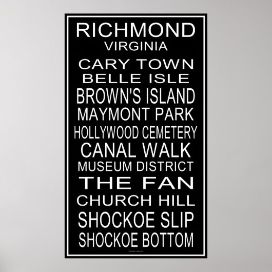 Richmond Virginia Bus roll Poster (Voorkant)