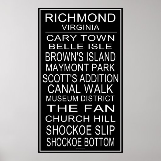 Richmond Virginia Bus Roll Poster (Voorkant)