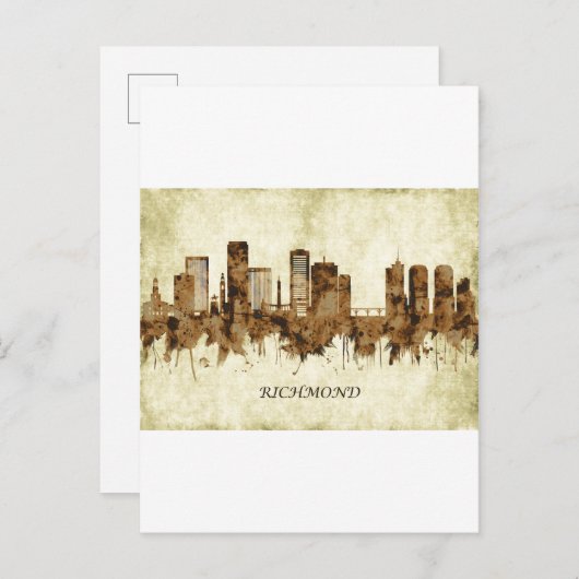 Richmond Virginia Cityscape Uitnodiging Briefkaart (Voorkant / Achterkant)