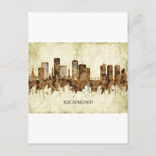 Richmond Virginia Cityscape Uitnodiging Briefkaart (Voorkant)