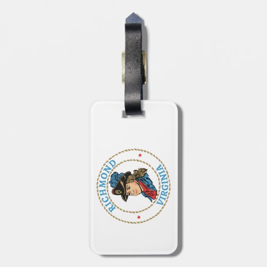 Richmond Virginia Colonial Bagagelabel (Achterkant verticaal)