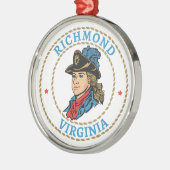 Richmond Virginia Colonial Metalen Ornament (Links)