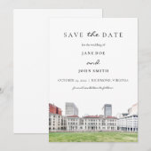 Richmond Virginia flat Save the Date Kaart (Voorkant / Achterkant)