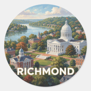 Richmond Virginia Hoofdstad Historische Rivier Rei Ronde Sticker