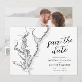 Richmond Virginia Kaart Moderne Trouwdag (Voorkant / Achterkant)