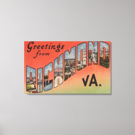 Richmond, Virginia - Large Letter Scenes 2 Canvas Afdruk (Voorkant)