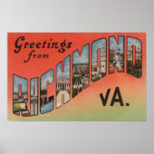 Richmond, Virginia - Large Letter Scenes 2 Poster (Voorkant)