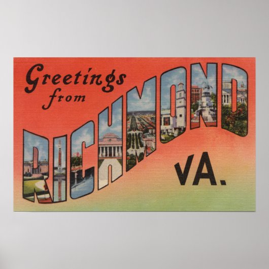 Richmond, Virginia - Large Letter Scenes 2 Poster (Voorkant)