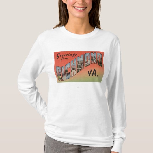 Richmond, Virginia - Large Letter Scenes 3 T-shirt (Voorkant)