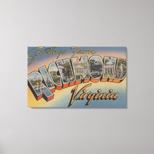 Richmond, Virginia - Large Letter Scenes 4 Canvas Afdruk (Voorkant)
