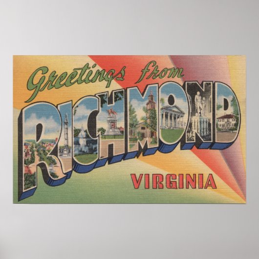 Richmond, Virginia - Large Letter Scenes Poster (Voorkant)