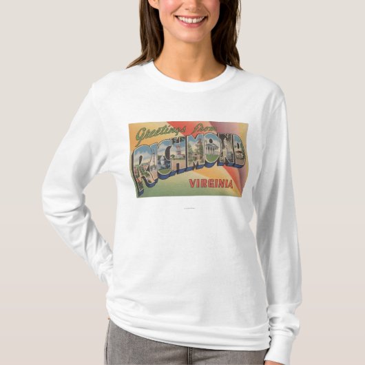 Richmond, Virginia - Large Letter Scenes T-shirt (Voorkant)