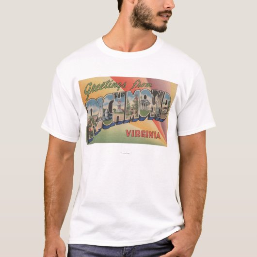 Richmond, Virginia - Large Letter Scenes T-shirt (Voorkant)
