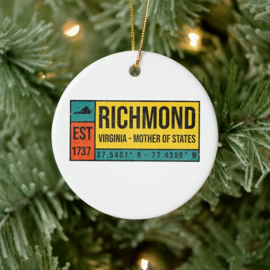 Richmond Virginia Moeder van de Staat Souvenir Keramisch Ornament (Boom)