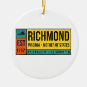Richmond Virginia Moeder van de Staat Souvenir Keramisch Ornament (Voorkant)