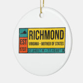 Richmond Virginia Moeder van de Staat Souvenir Keramisch Ornament (Links)