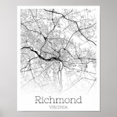 Richmond Virginia Road Map Direct downloaden Poster (Voorkant)