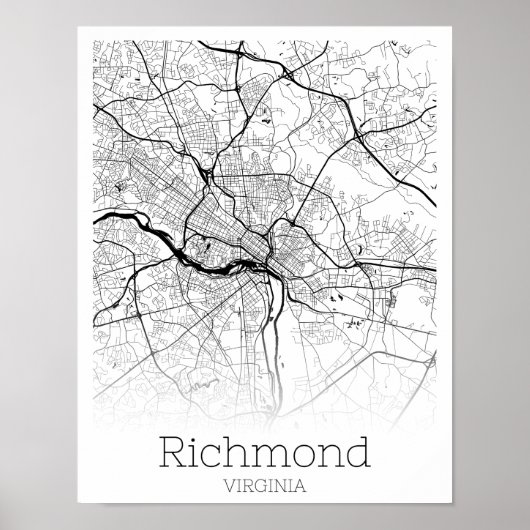 Richmond Virginia Road Map Direct downloaden Poster (Voorkant)