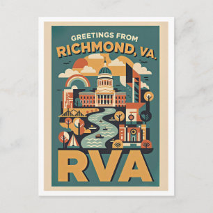 Richmond Virginia RVA Retro Reisansichtkaart  Briefkaart