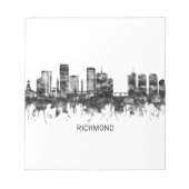 Richmond Virginia Skyline BW Notitieblok (Voorkant)