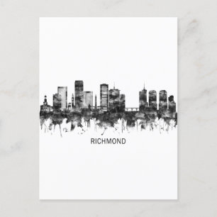 Richmond Virginia Skyline BW Uitnodiging Briefkaart