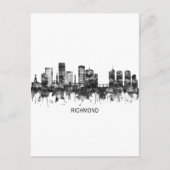 Richmond Virginia Skyline BW Uitnodiging Briefkaart (Voorkant)