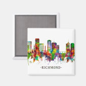 Richmond Virginia Skyline Magneet (Voorkant / Achterkant)
