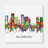 Richmond Virginia Skyline Magneet (Voorkant)