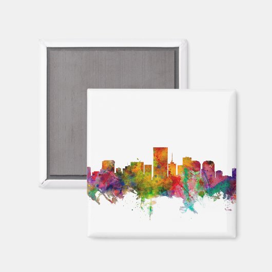 Richmond Virginia Skyline Magneet (Voorkant / Achterkant)