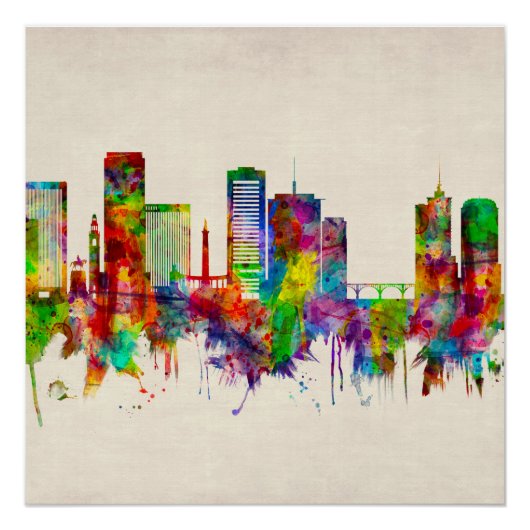 Richmond Virginia Skyline Perfect Poster (Voorkant)